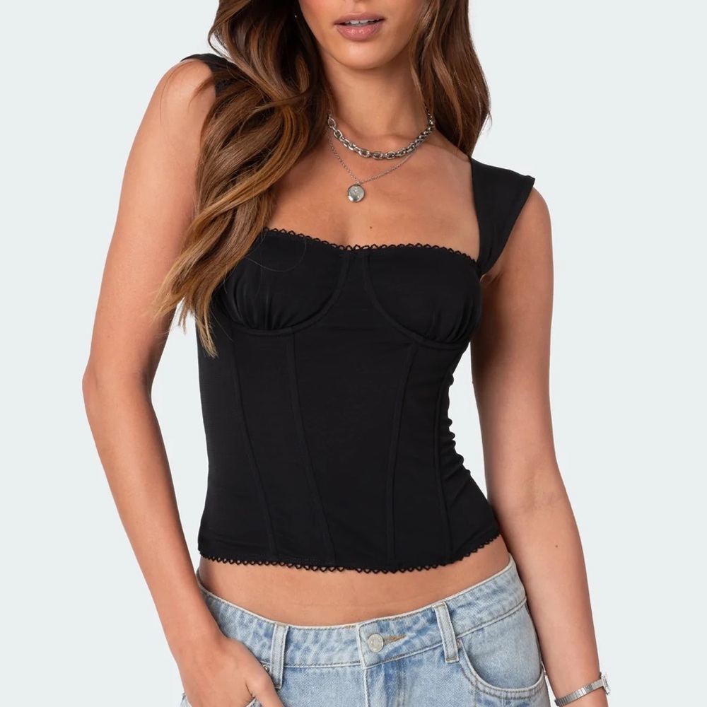 Edikted Marcella Wide Strap Mesh Corset